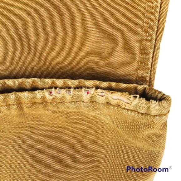 Vtg Carhartt Red Quilted Lined Pants 34x30 Brown Duck Insulated Logger Work USA - Picture 6 of 8